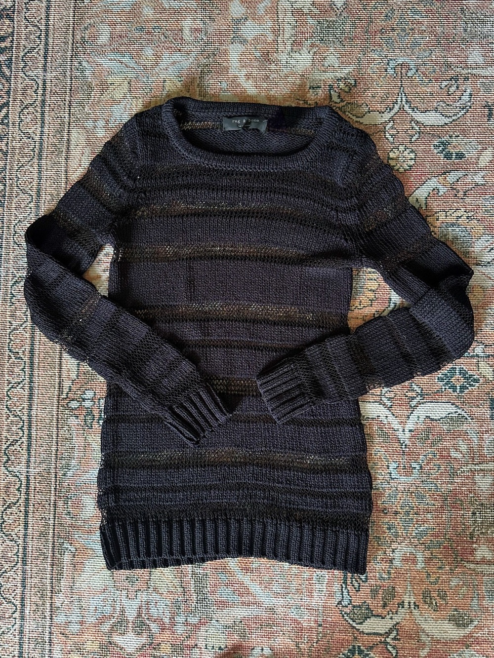 Rag & Bone Black Striped Knit Sweater - Women's
